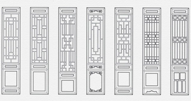 河南常用中式仿古花窗图案隔断设计图